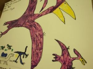 dinosaur art by Truckee local Sam Zabell