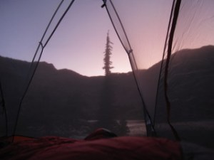 sunset through the tent, nothin like going to bed early
